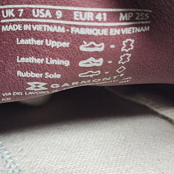 Garmont Hiking Shoes Womens 9 Grape Tikal Trail Outdoor Spell Out Logo Sneakers - Picture 8 of 8